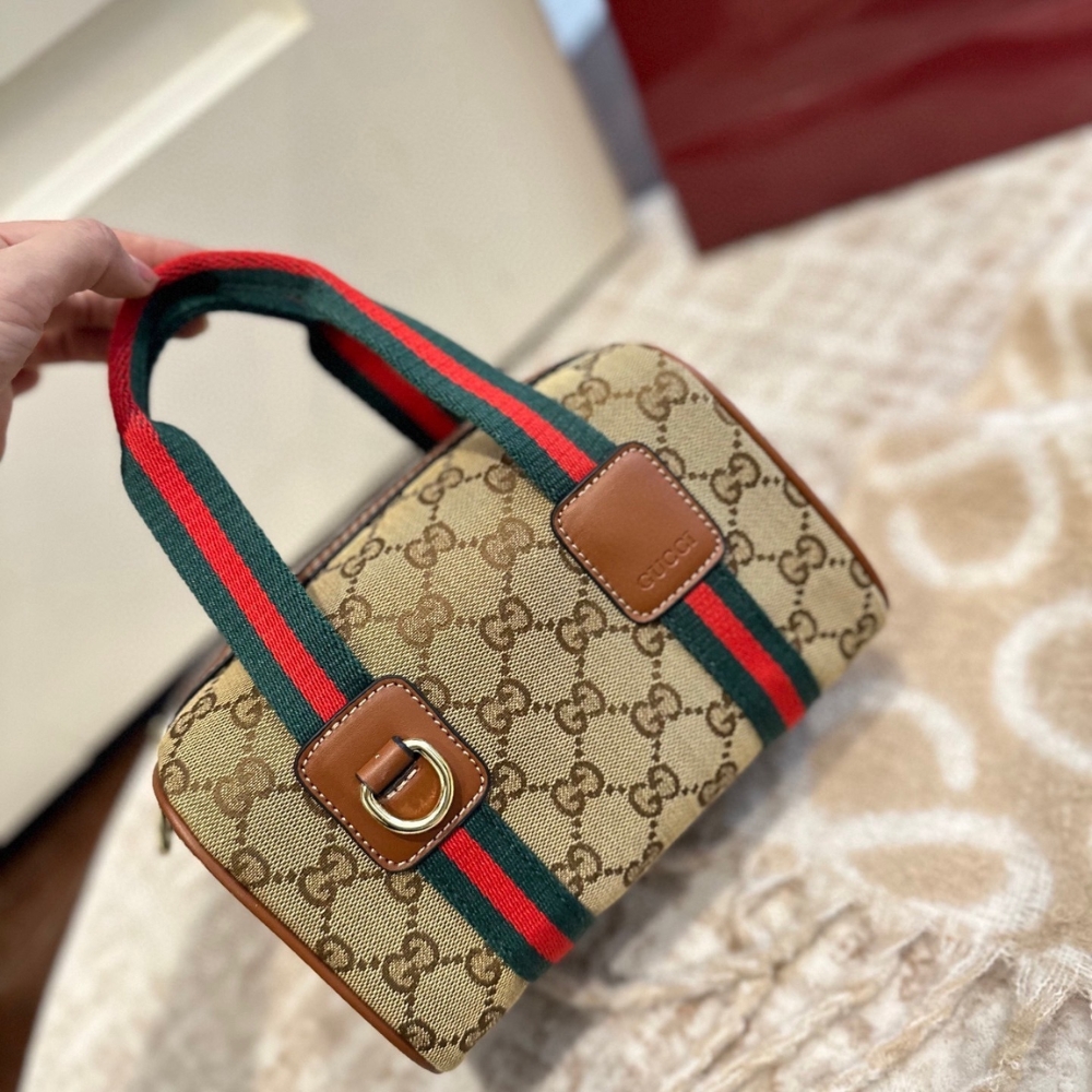 Gucci Mini GG Handbag Beige And Brown GG Canvas 20Cm 859975 FAFWX 9870 - Image 2