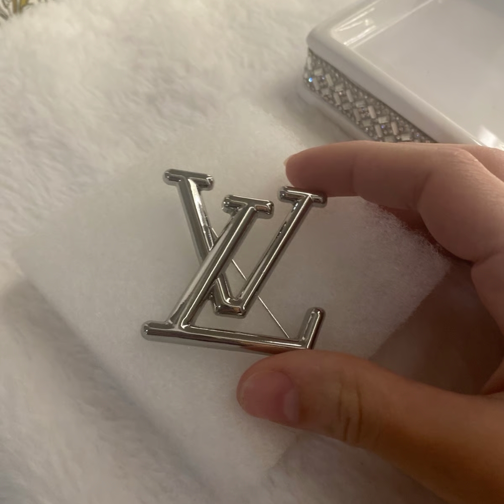 Louis Vuitton LV Logo Brooch Silver - Image 4