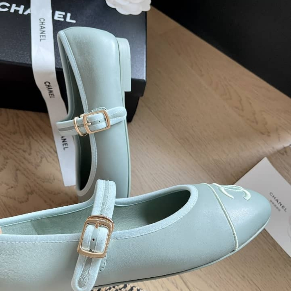 Chanel Mary Jane Ballet Flat Light Blue - Image 5