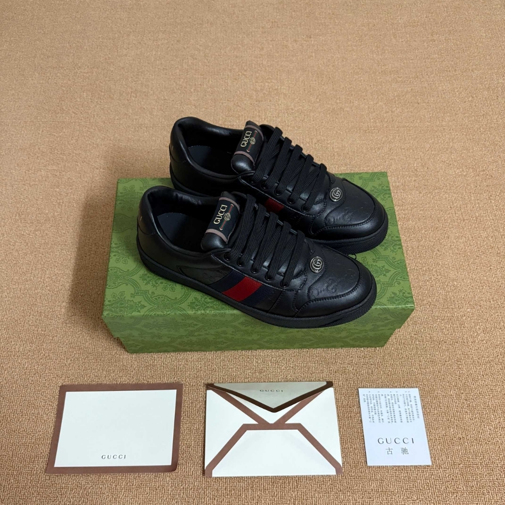 Gucci Men Screener Sneaker Black Leather 798785 AADU0 1074 - Image 4
