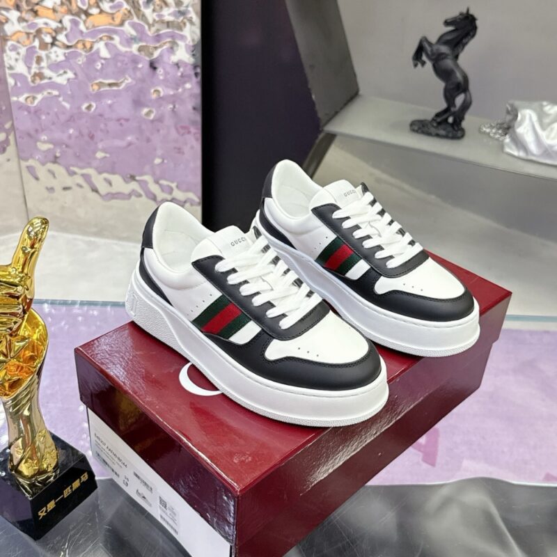 Alternative view of Gucci Women Chunky Trainers Black And White Leather 848307 AAE0H 1097