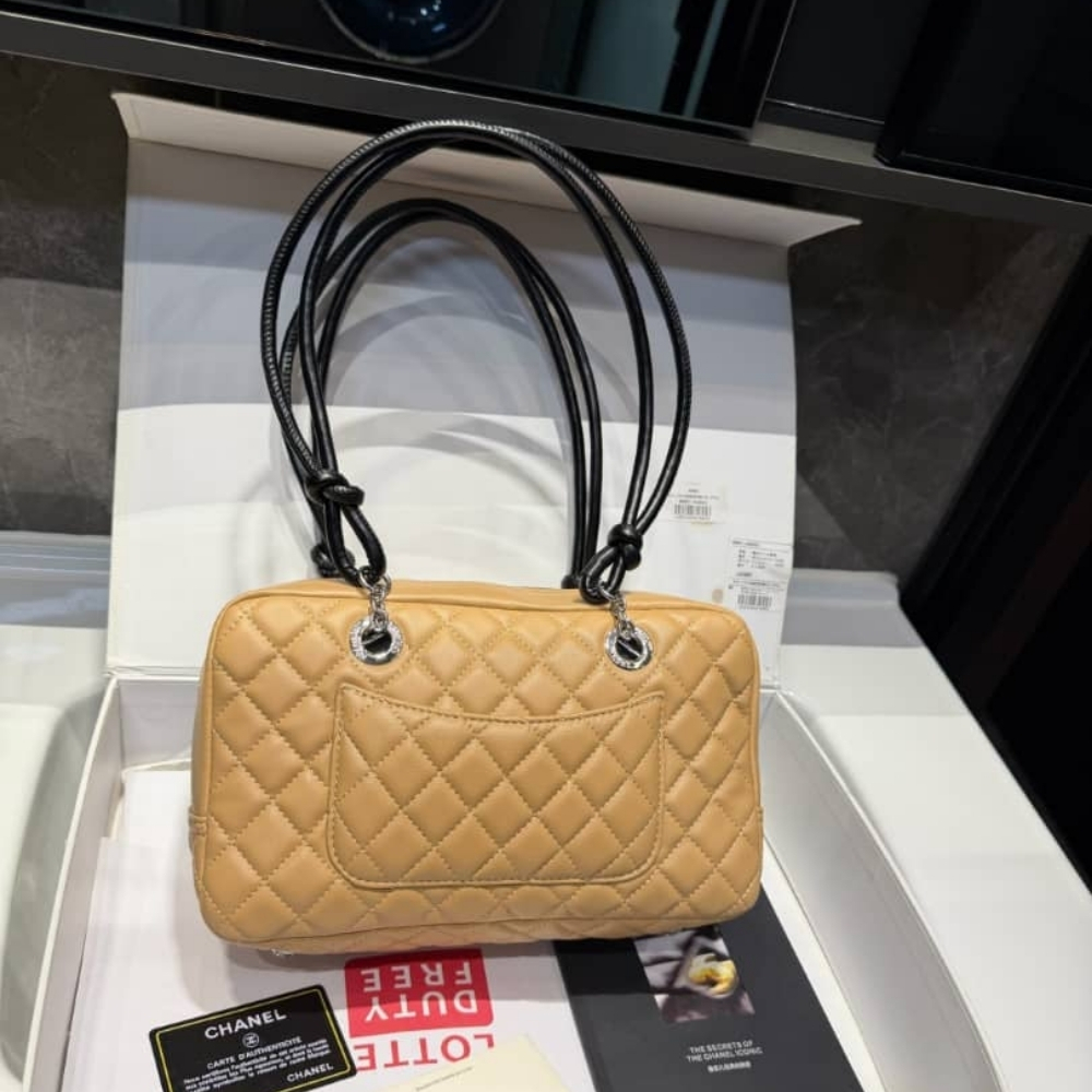 Chanel Cambon Ligne Bowling Shoulder Bag Beige 27Cm - Image 6