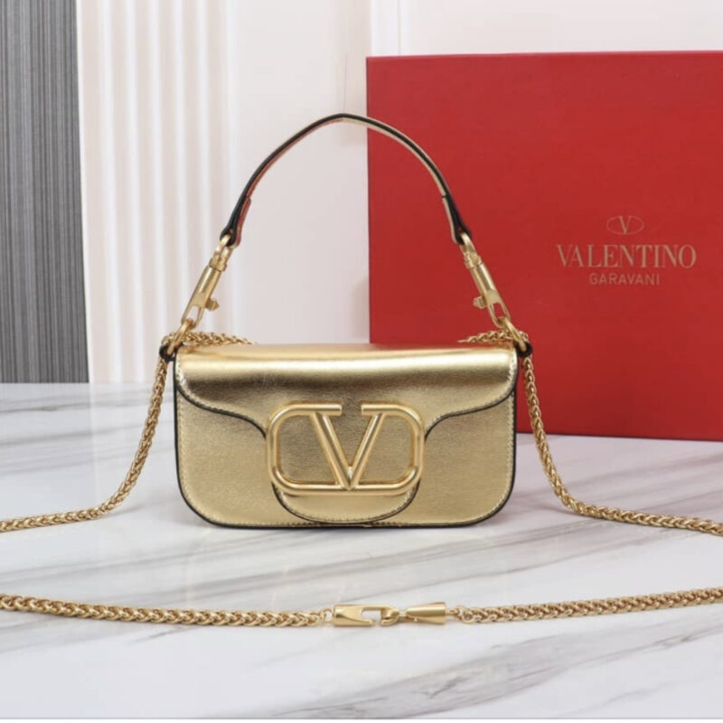 Alternative view of Valentino Garavani Small Locò Metallic Shoulder Bag Gold 20Cm 6W2B0K53UKE R16