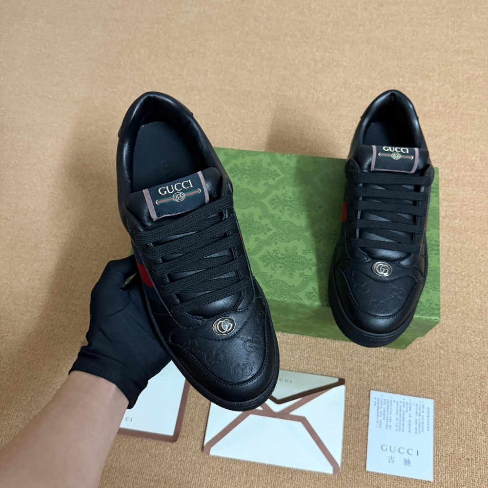 Gucci Men Screener Sneaker Black Leather 798785 AADU0 1074 - Image 6