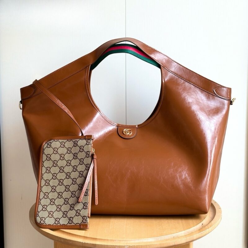 Alternative view of Gucci Giglio Large Tote Bag Dark Brown Leather 60Cm 853971 AAF2H 7645