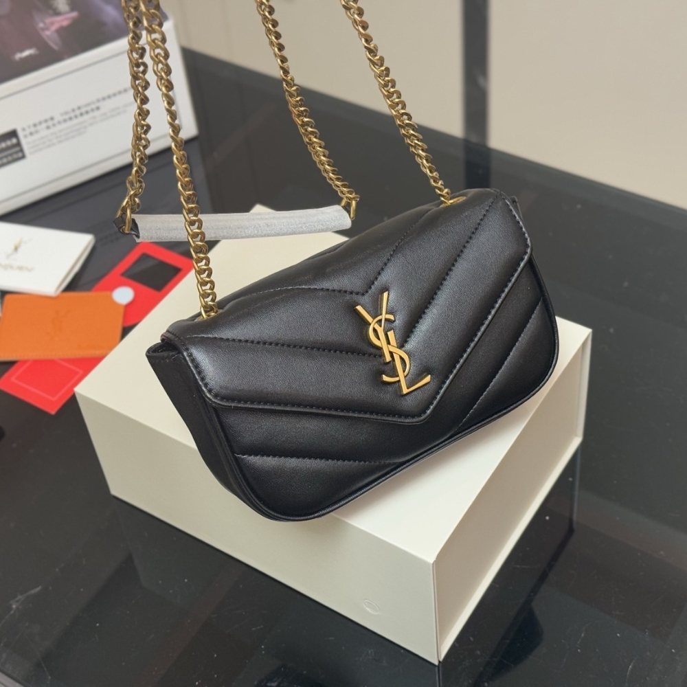 Saint Laurent Loulou Mini In Matelassé Black 20Cm - Image 3