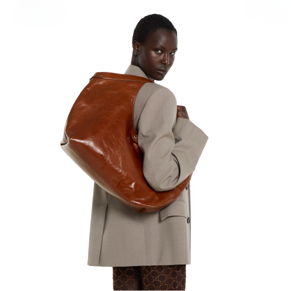 Gucci Giglio Large Tote Bag Dark Brown Leather 60Cm 853971 AAF2H 7645 - Image 9