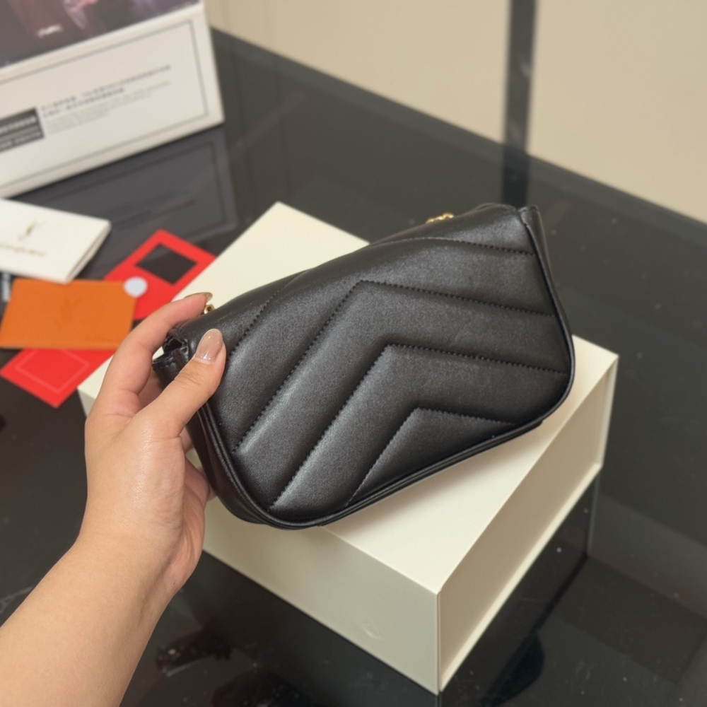 Saint Laurent Loulou Mini In Matelassé Black 20Cm - Image 5