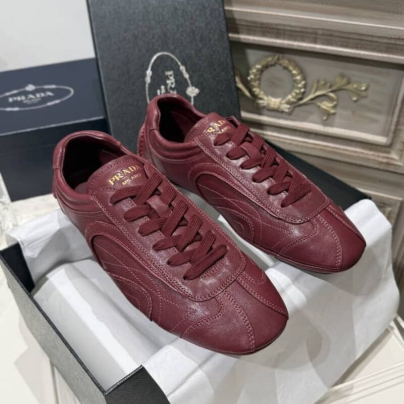 Alternative view of [Super Vip 1:1] Prada Montecarlo Re Edition 2005 Antiqued Nappa Leather Sneakers Burgundy 4E1165 EFX F0007 F G000