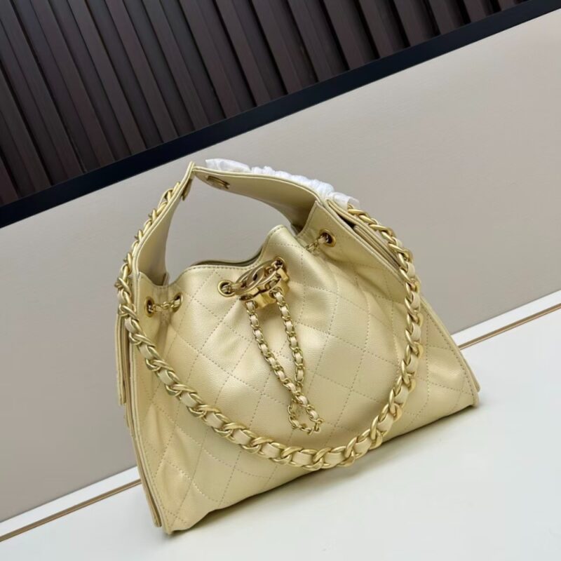 Alternative view of [Super Vip 1:1] Chanel 25 Small Handbag Grained And Gold Tone Metal Light Yellow 26Cm AS5293 B20304 NAGEQ