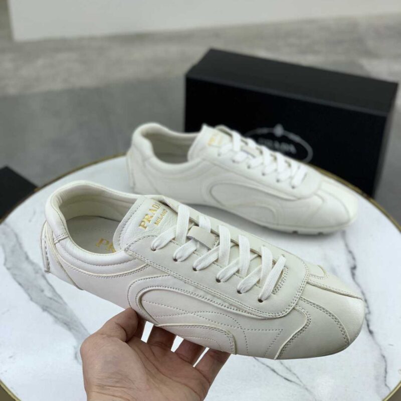 Alternative view of Prada Montecarlo Re Edition 2005 Antiqued Nappa Leather Sneakers Chalk White 4E1165 EFX F0K74 F G000