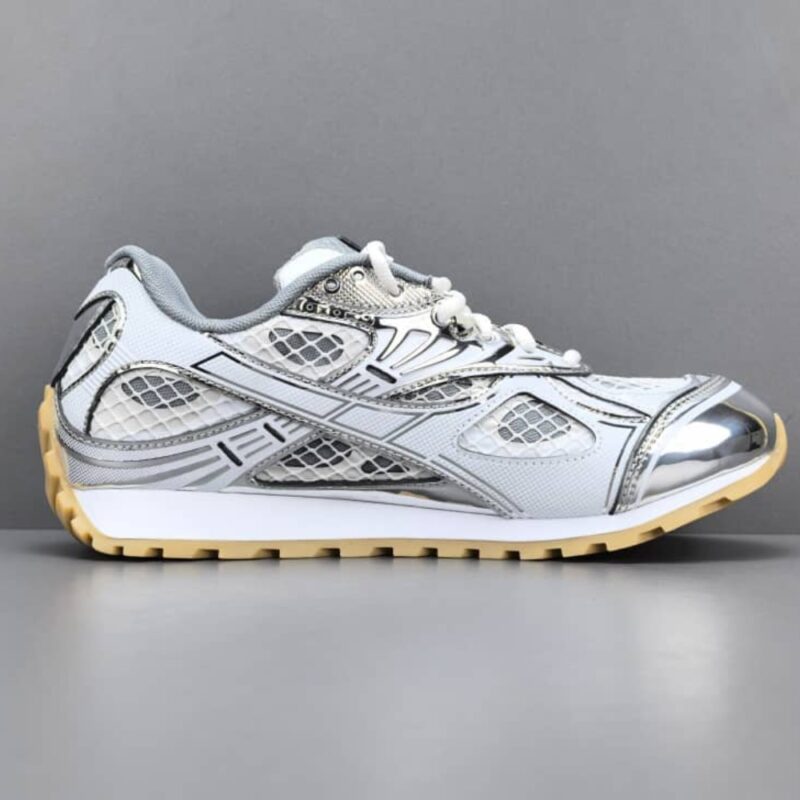 Alternative view of Bottega Veneta Orbit Sneaker Silver And White 755915V2X401425