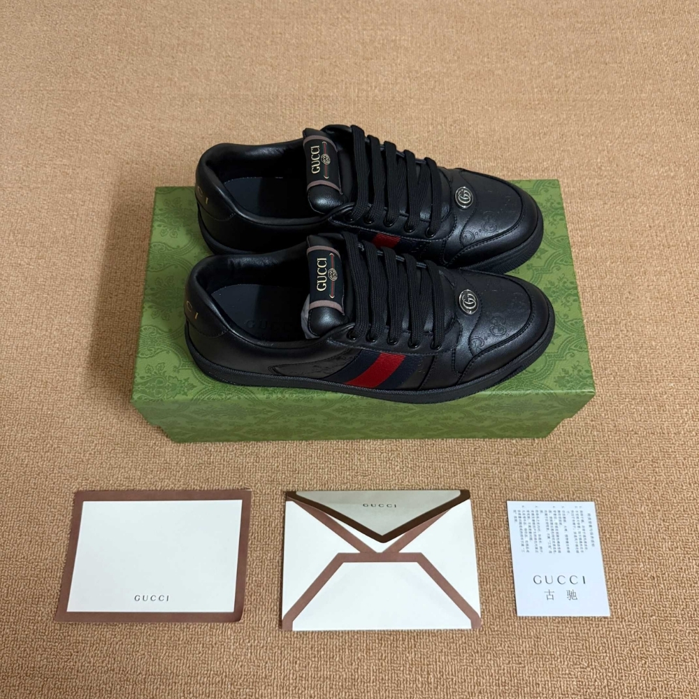 Gucci Men Screener Sneaker Black Leather 798785 AADU0 1074 - Image 3