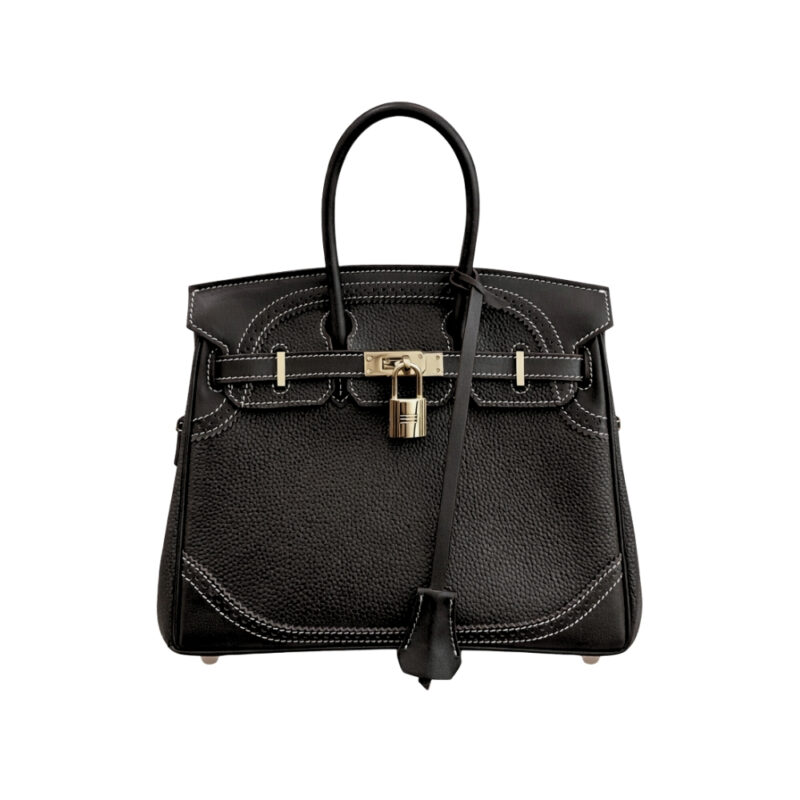 Hermès Birkin 25 Gold Hardware Pebbled Leather Black 25Cm