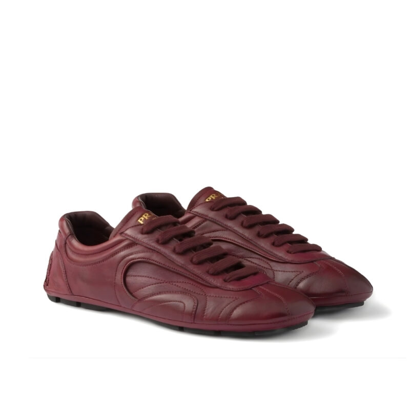 Prada Montecarlo Re Edition 2005 Antiqued Nappa Leather Sneakers Burgundy 4E1165 EFX F0007 F G000