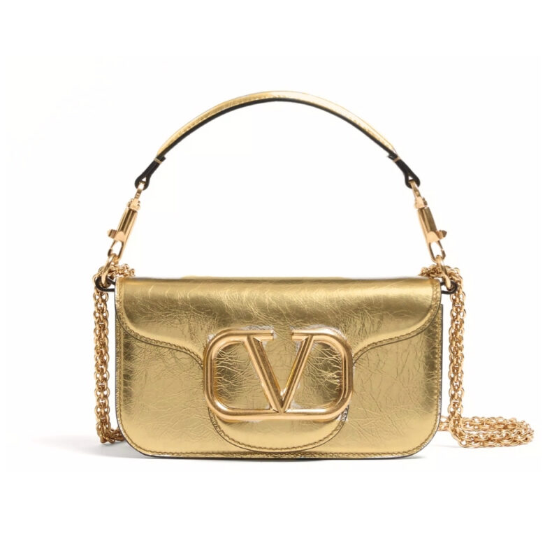 Valentino Garavani Small Locò Metallic Shoulder Bag Gold 20Cm 6W2B0K53UKE R16
