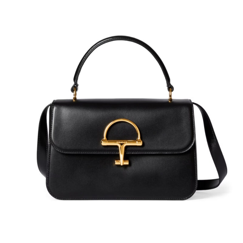 Gucci Siena Medium Top Handle Bag Black Leather 25Cm ‎855535 AAFKB 1000