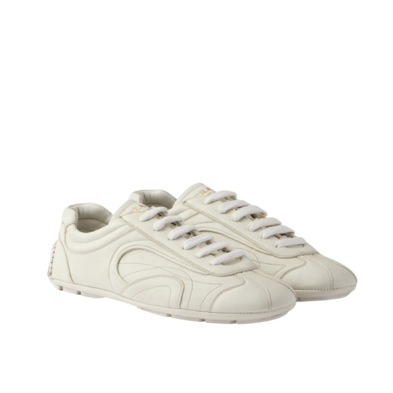 Prada Montecarlo Re Edition 2005 Antiqued Nappa Leather Sneakers Chalk White 4E1165 EFX F0K74 F G000