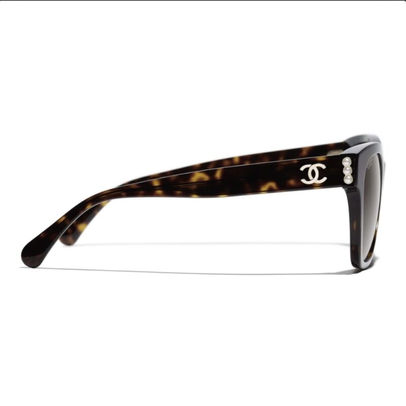 Alternative view of Chanel Square Sunglasses Acetate And Glass Pearls Dark Tortoise A71494 X08221 S1419