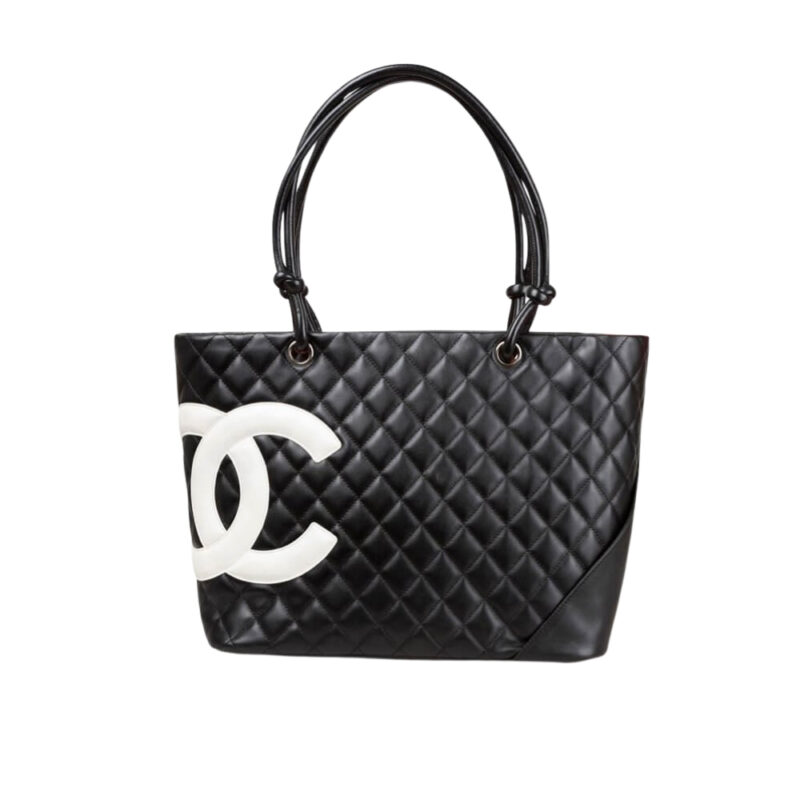 Chanel Cambon Line Medium Tote Bag In Black 28cm