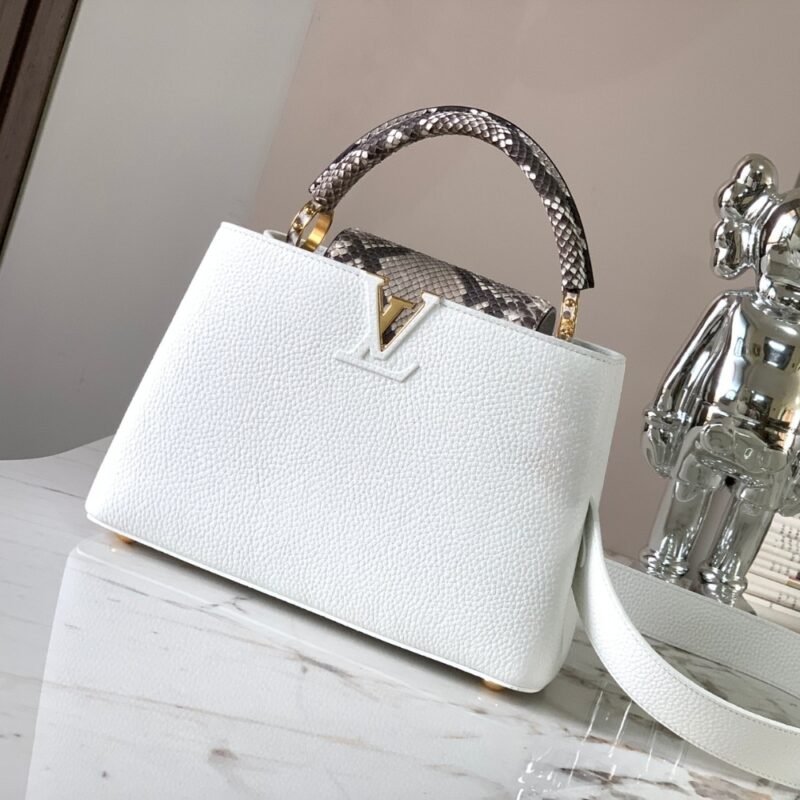 Alternative view of Louis Vuitton Capucines BB White And Python Trim 27cm