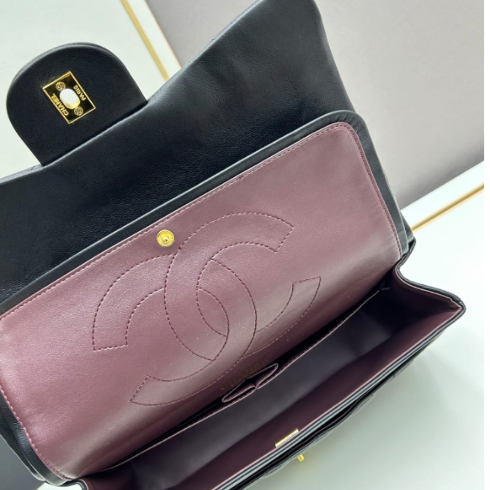 Chanel Classic 11.12 Gold Tone Metal Black 30Cm - Image 6