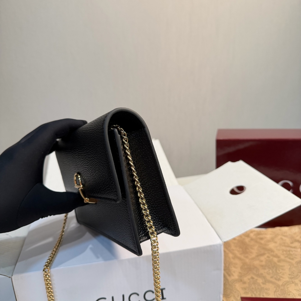 Gucci Half Horsebit Wallet On Chain Black 20Cm - Image 6