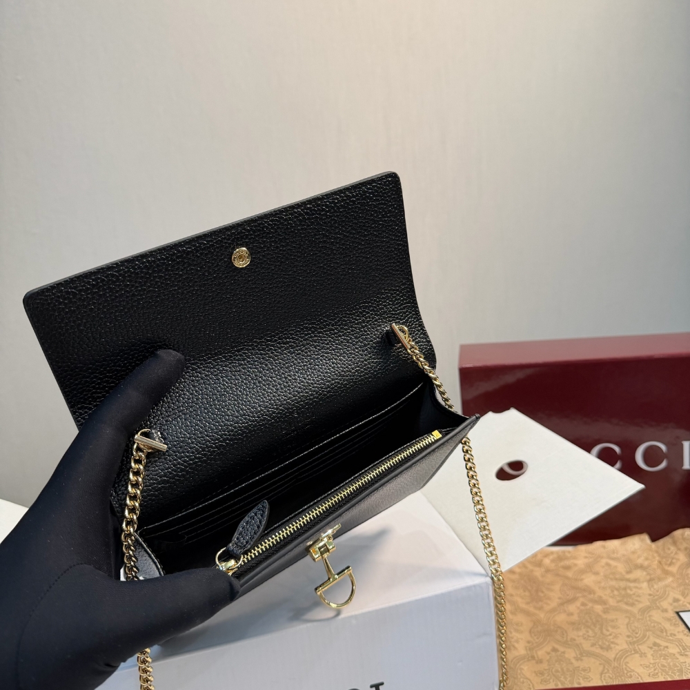 Gucci Half Horsebit Wallet On Chain Black 20Cm - Image 10
