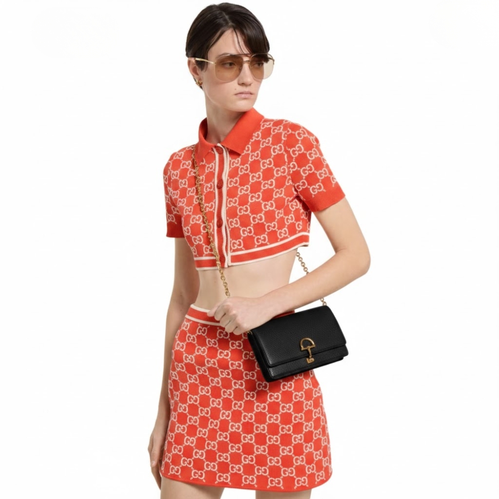 Gucci Half Horsebit Wallet On Chain Black 20Cm - Image 11