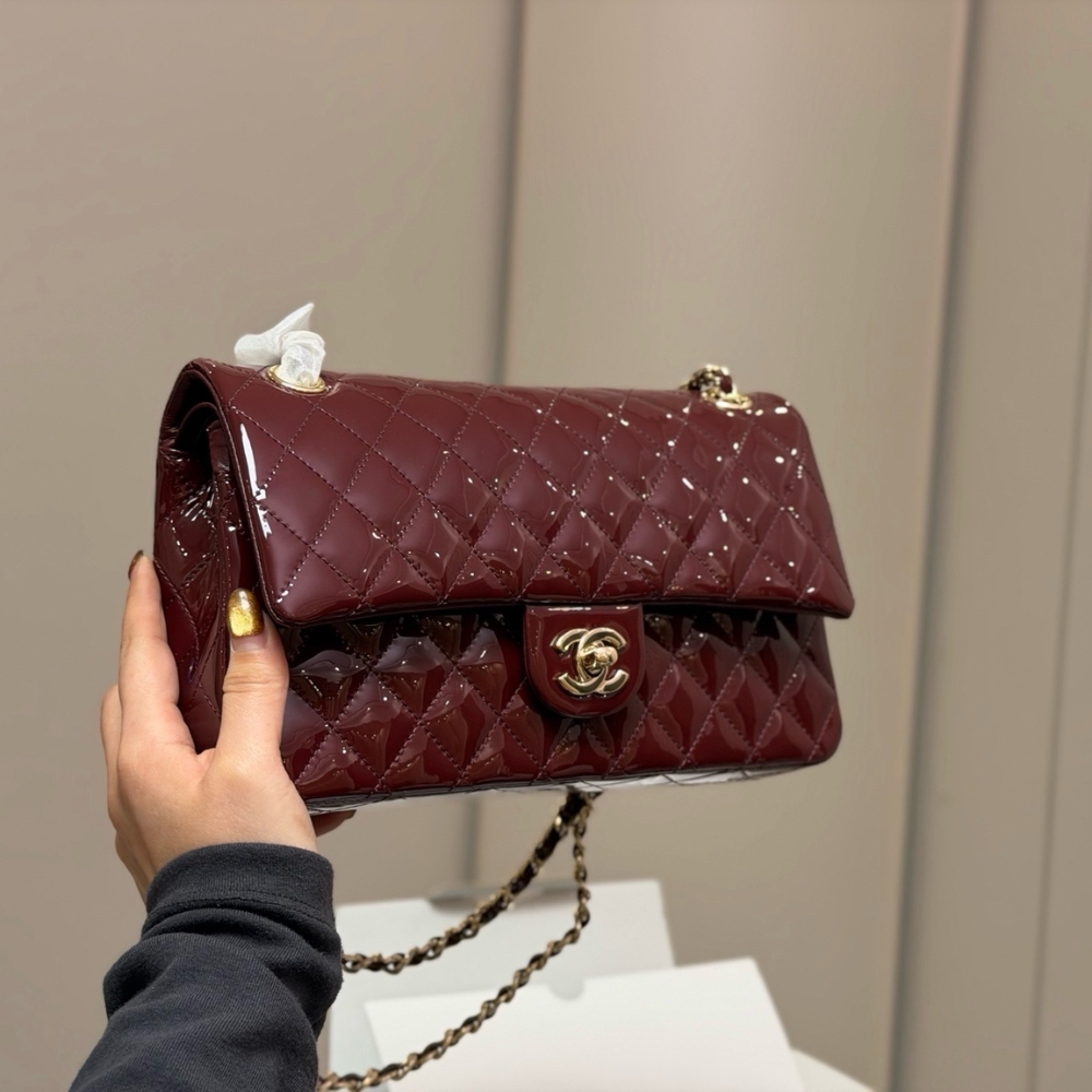Chanel Medium Classic Double Flap Bag Burgundy 25Cm - Image 2