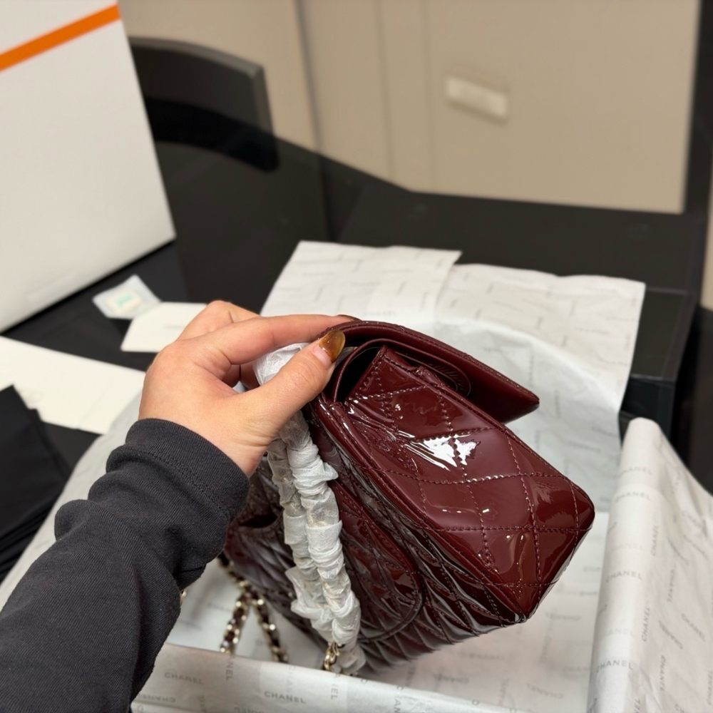 Chanel Medium Classic Double Flap Bag Burgundy 25Cm - Image 6