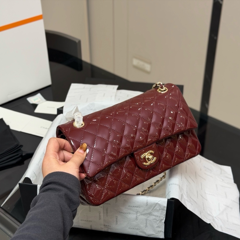 Chanel Medium Classic Double Flap Bag Burgundy 25Cm - Image 7