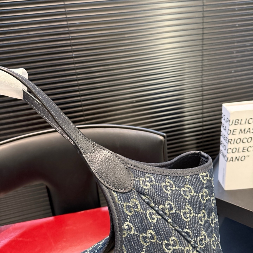 Gucci Mercato Medium Tote Bag Denim Navy Blue 36Cm - Image 7