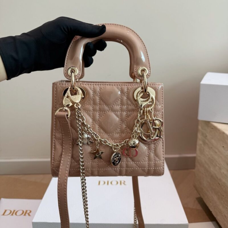 Alternative view of Dior Mini Lady Dior Bag Pink Gold Charm Edition 17Cm
