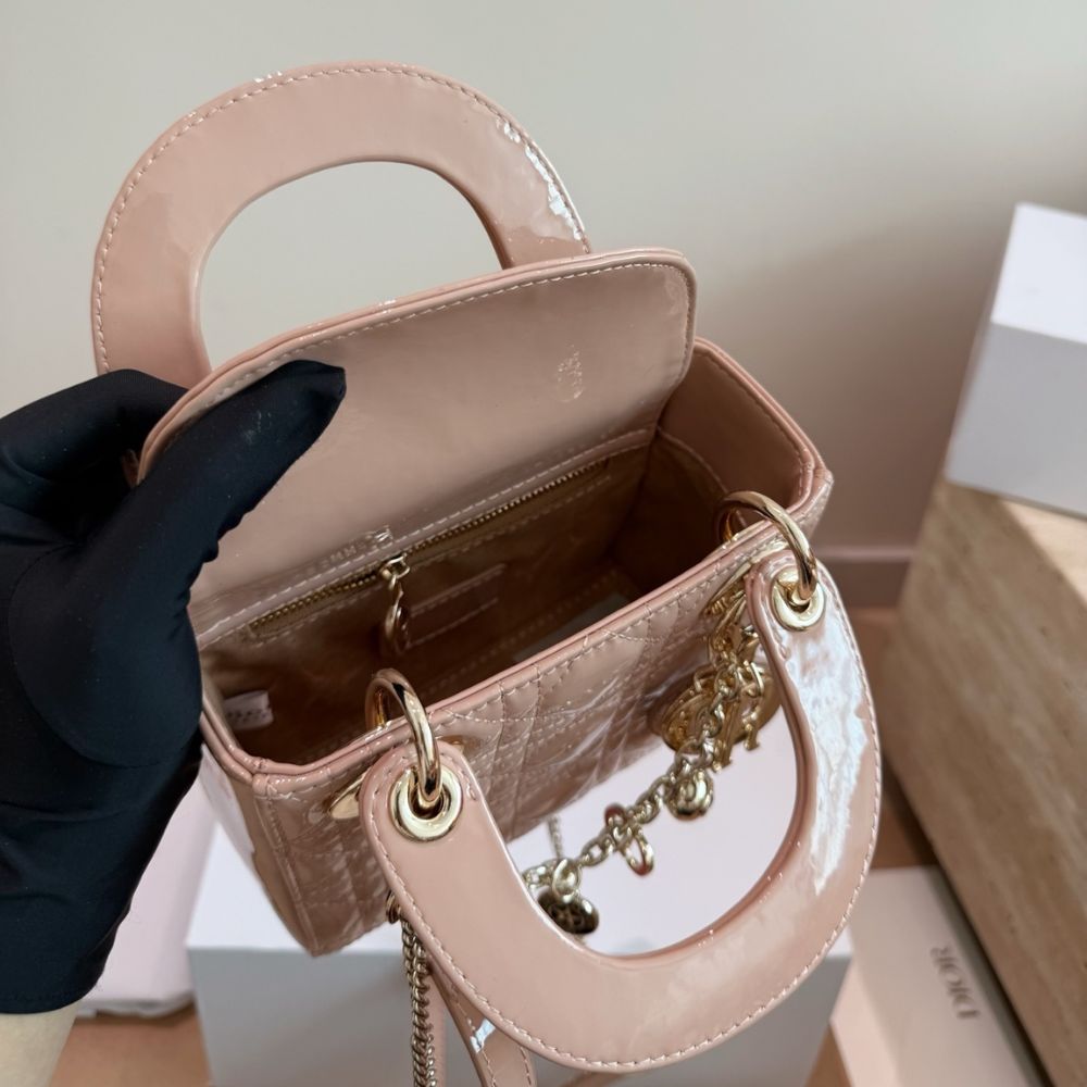 Dior Mini Lady Dior Bag Pink Gold Charm Edition 17Cm - Image 8