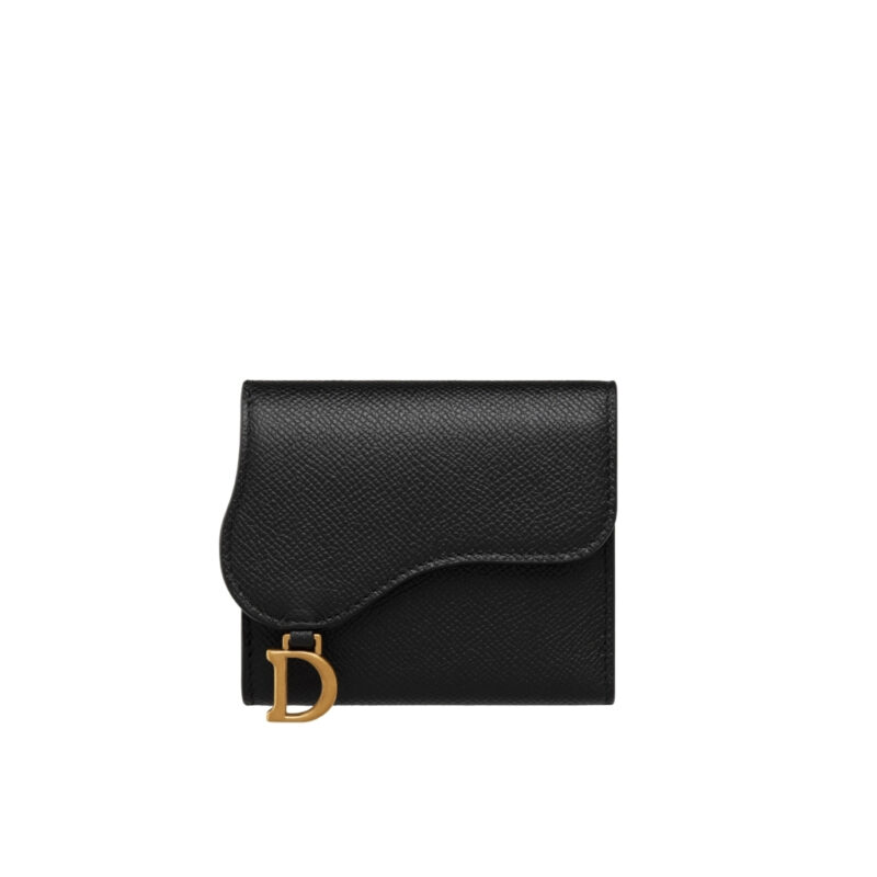 Dior Saddle Lotus Wallet Black 10cm S5652CBAA M900