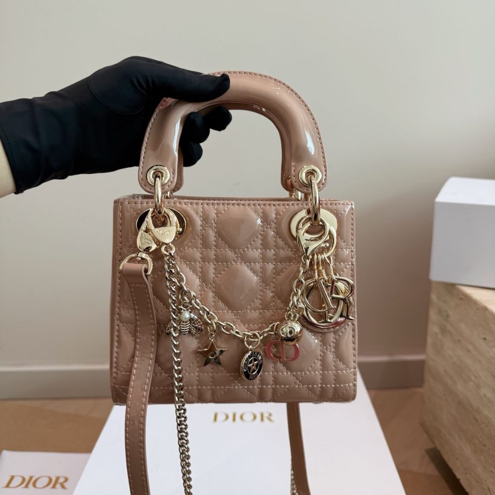 Dior Mini Lady Dior Bag Pink Gold Charm Edition 17Cm - Image 5