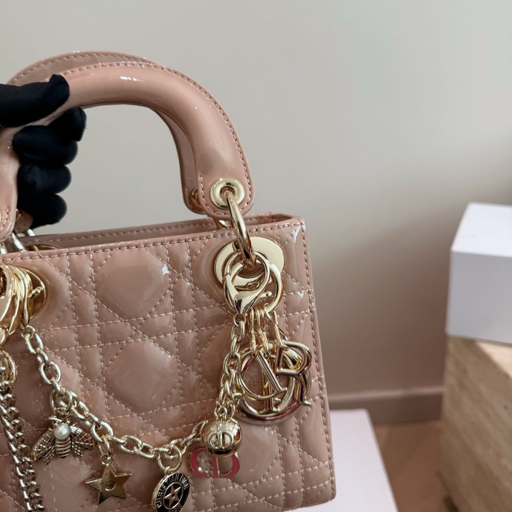 Dior Mini Lady Dior Bag Pink Gold Charm Edition 17Cm - Image 6