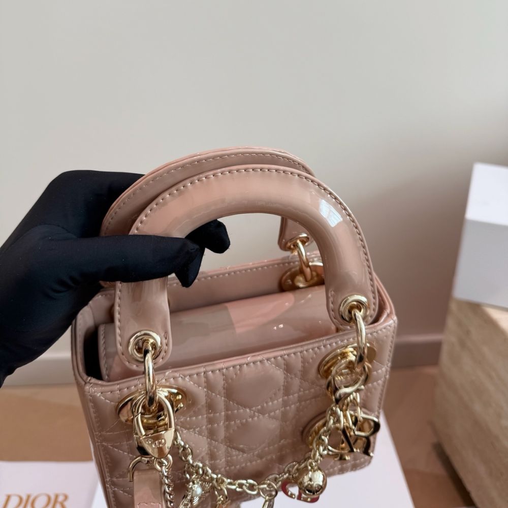 Dior Mini Lady Dior Bag Pink Gold Charm Edition 17Cm - Image 7