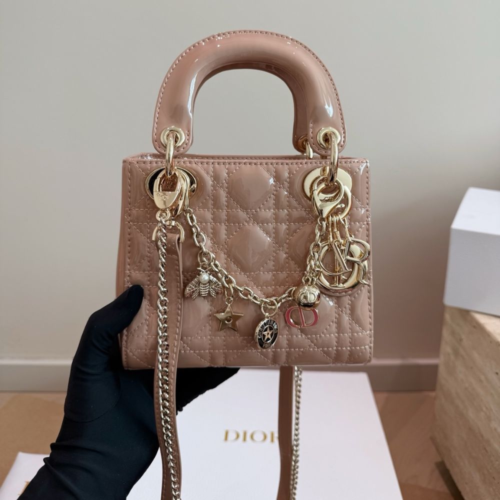 Dior Mini Lady Dior Bag Pink Gold Charm Edition 17Cm - Image 4