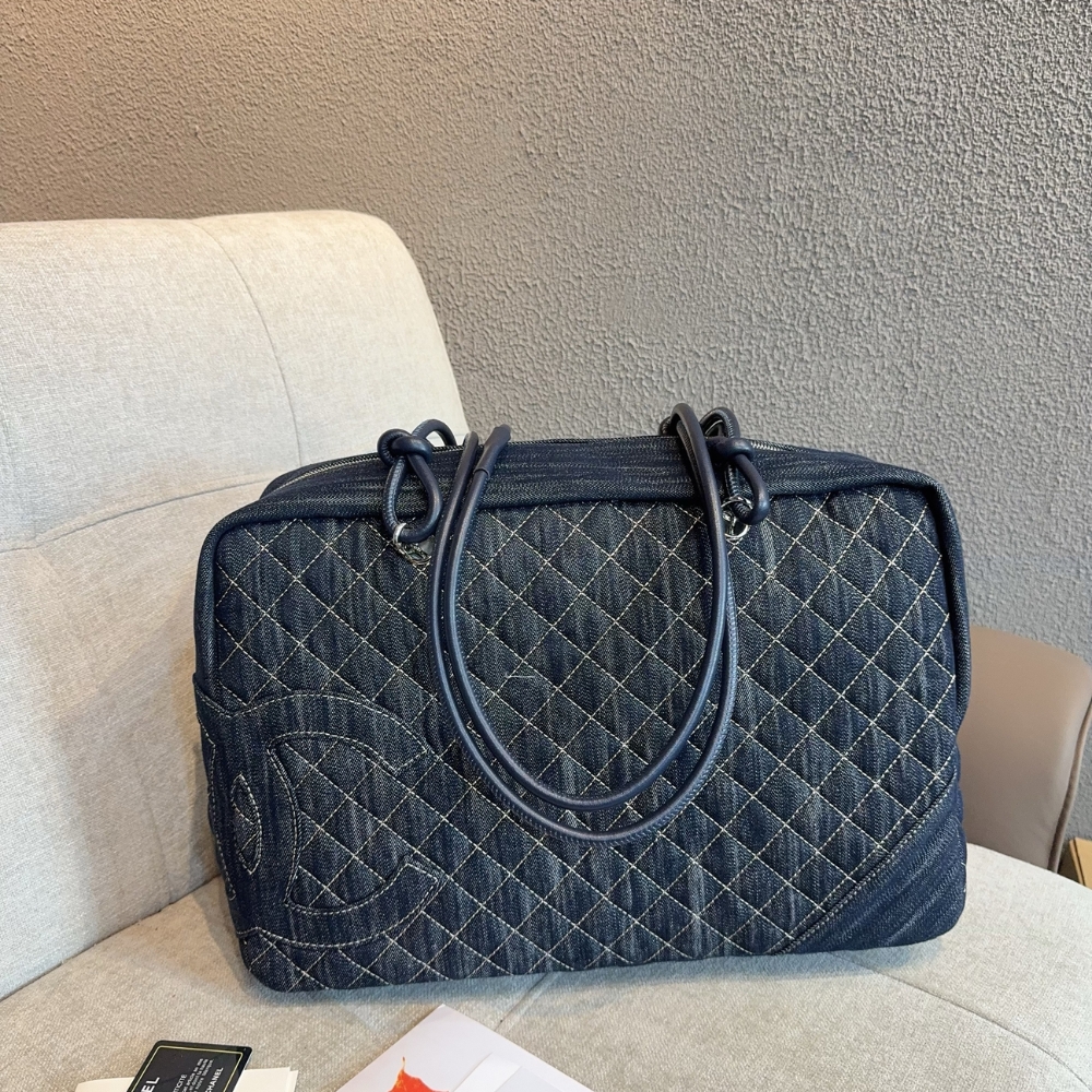 Chanel Denim Duffle Bag Blue Denim 40Cm - Image 2