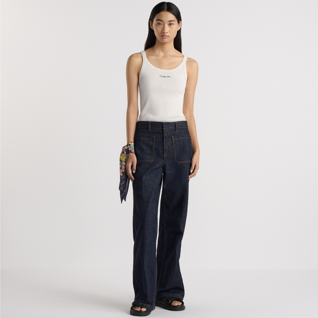 Dior D Floral Mitzah Scarf Multicolor Silk Twill Black 24FCO106I606 C582 - Image 8