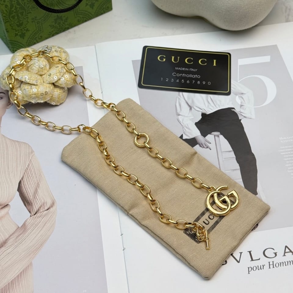 Gucci GG Marmont Pendant Chain Necklace Gold 63865 I8157 8027 - Image 3