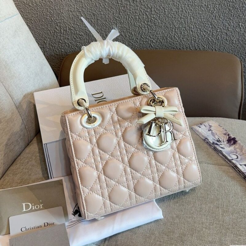 Alternative view of Dior Medium Lady Dior Bag With Chain Pink and Latte 20Cm