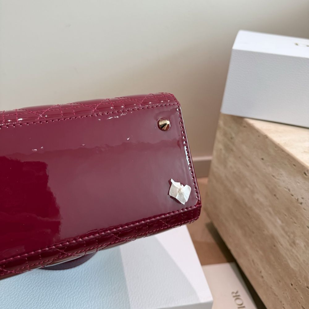 Dior Lady Dior Bag Dark Red Gold Charm Edition 25Cm - Image 7