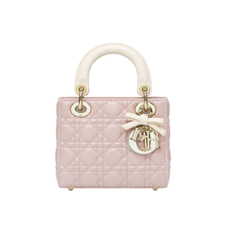 Dior Medium Lady Dior Bag With Chain Pink and Latte 20Cm