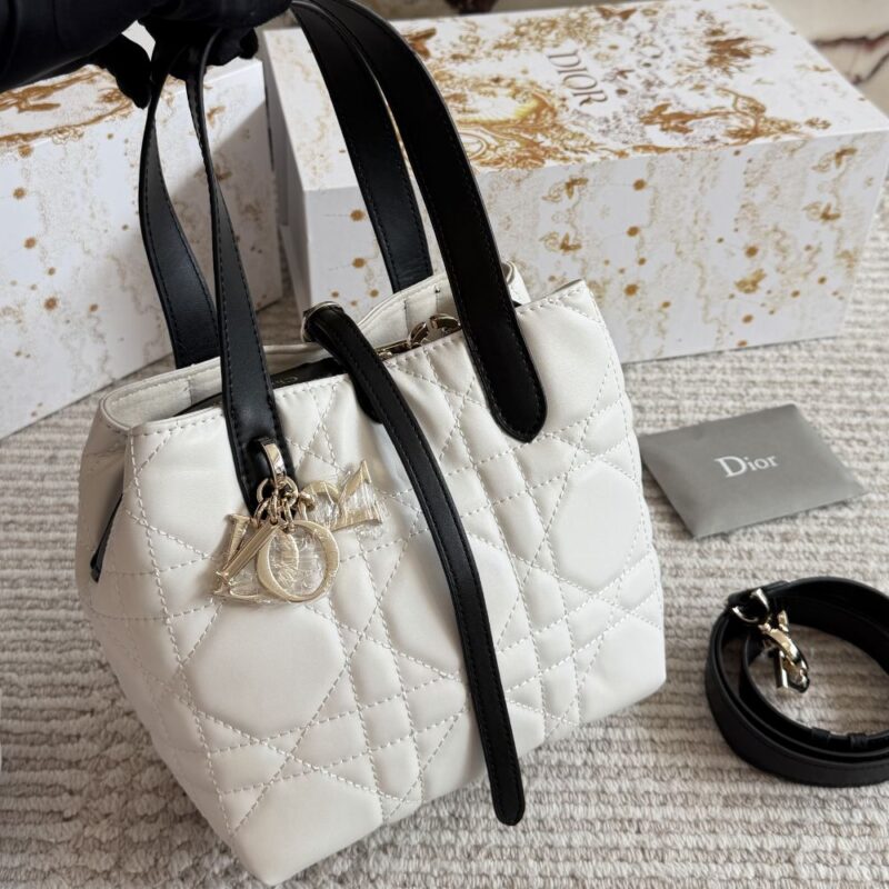 Alternative view of Dior Small Dior Toujours Vertical Tote Bag White 18Cm M2835PSOB M06E