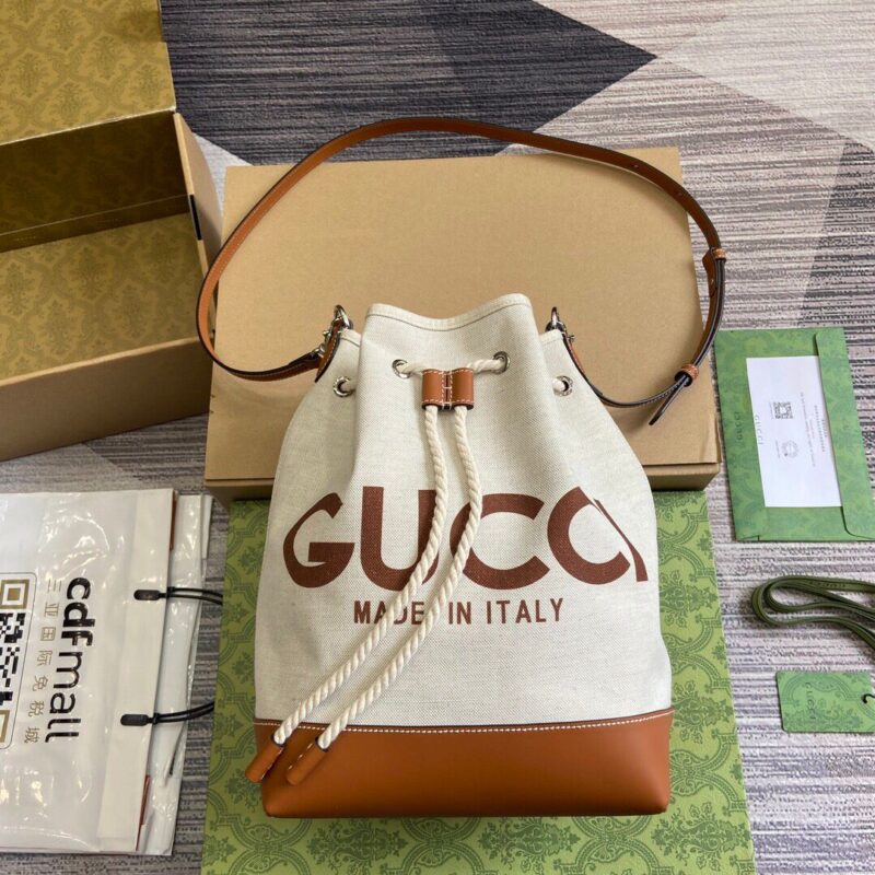 Alternative view of [Super Vip 1:1] Gucci Mini Shoulder Bag With Print Cotton Linen Canvas Brown 23Cm ‎777166 Facv3 8455