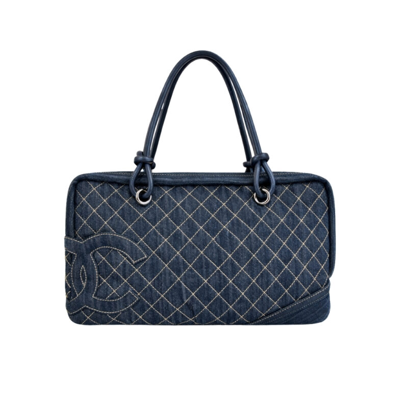 Chanel Denim Duffle Bag Blue Denim 40Cm
