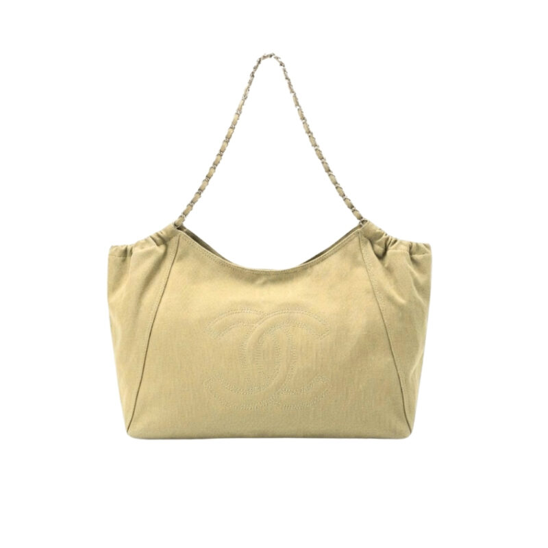 Chanel Large Hobo Bag Khaki Yellow 42Cm